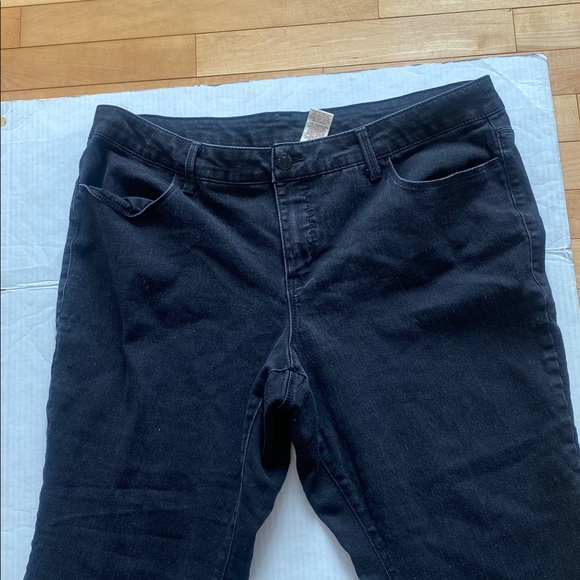FADED GLORY black cotton, stretch, jeans size 22WP for shorter/petite women - Picture 2 of 16